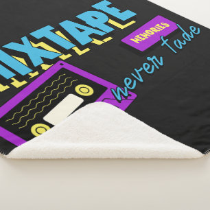 Mixtape Memories Retro Cassette Nostalgia Sherpa Blanket