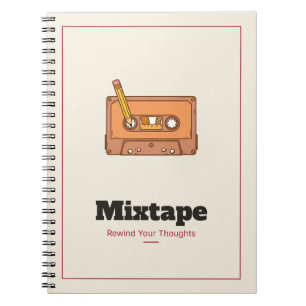 Mixtape Retro Cassette Spiral Notebook