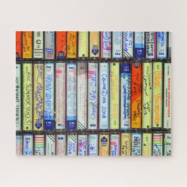 Mixtapes Colourful Hand Written Cassettes  Jigsaw Puzzle (Horizontal)