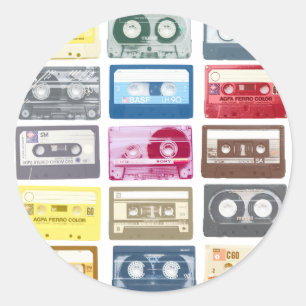 Mixtapes Graphic Classic Round Sticker