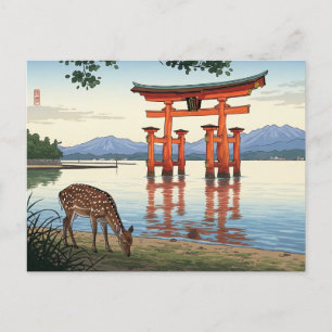 Miyajima Floating Torii Itsukushima Shrine Travel Postcard