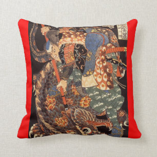 Miyamoto Musashi Painting c. 1800's Cushion
