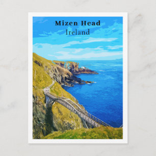 Mizen Head Cork Ireland Retro Style  Postcard