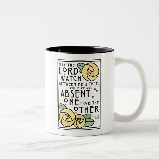 Mizpah Blessing | Yellow Glasgow Rose Two-Tone Coffee Mug (Right)
