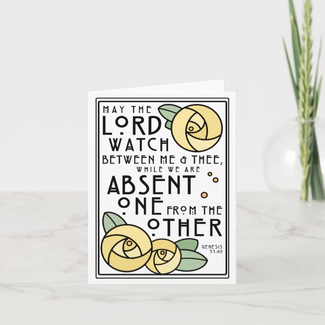 Mizpah | The Lord Watch Between Me and Thee | Rose Card (Front)