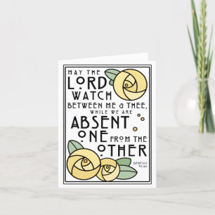 Mizpah The Lord Watch Between Me and Thee Rose Card