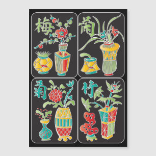 MJ Flowers/Seasons Flat Magnet