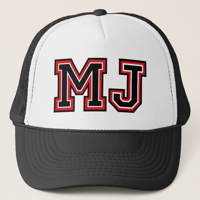 "MJ" Monogram Trucker Hat (Front)