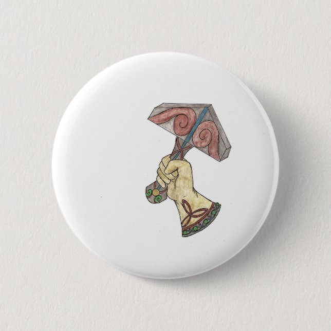 Mjolnir 6 Cm Round Badge (Front)