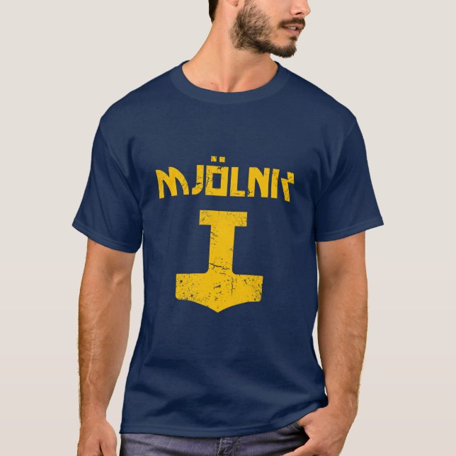 mjolnir_golden_destroyed T-Shirt (Front)