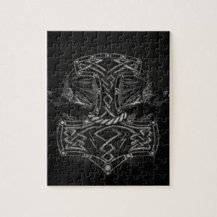 Mjolnir - The hammer of Thor and Ravens Jigsaw Puzzle