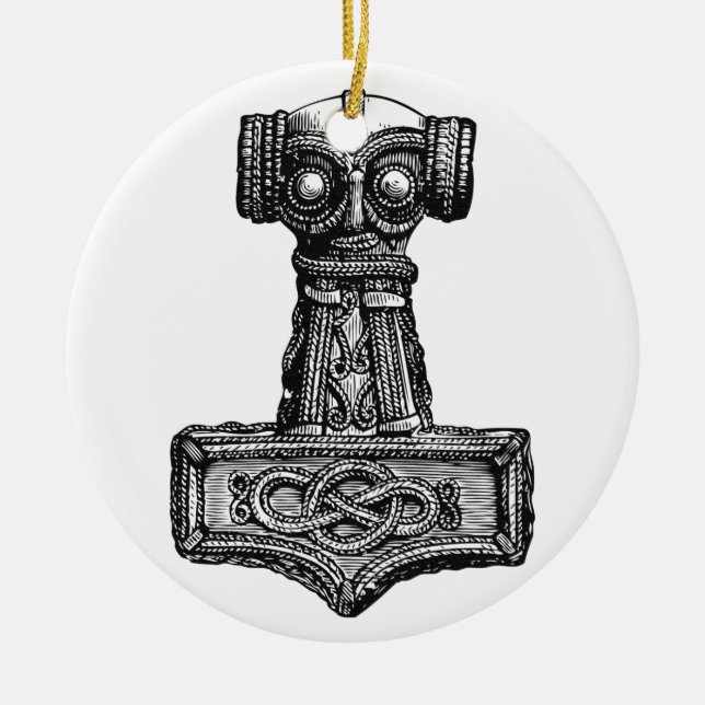 Mjolnir: Thor's Hammer Ceramic Ornament (Front)