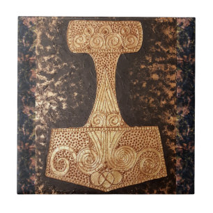 Mjolnir, thor's hammer ceramic tile