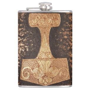 Mjolnir, thor's hammer hip flask
