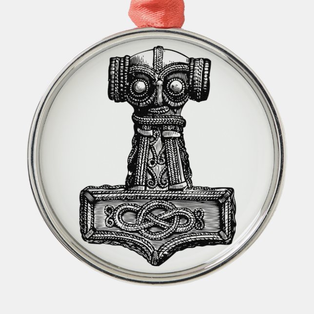 Mjolnir: Thor's Hammer Metal Tree Decoration (Front)