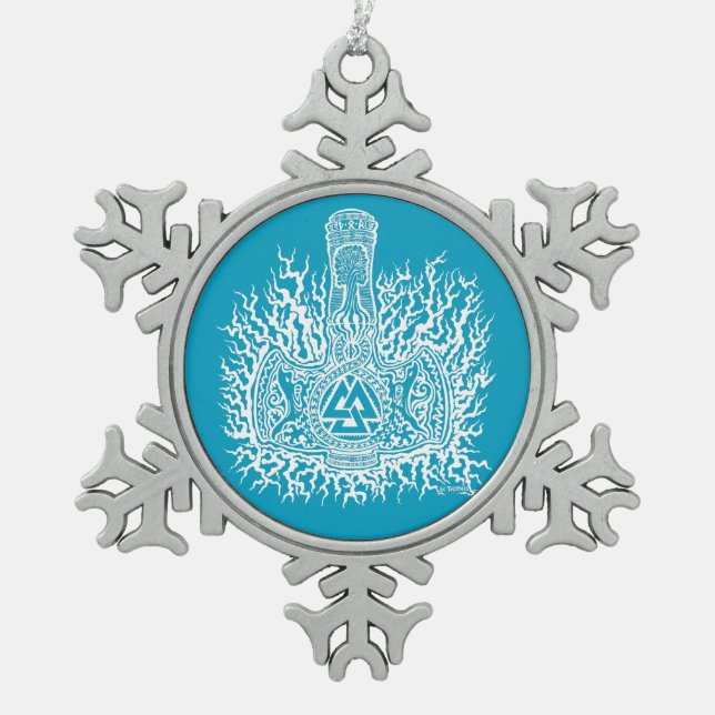 Mjolnir - Valknut Ornament (Front)
