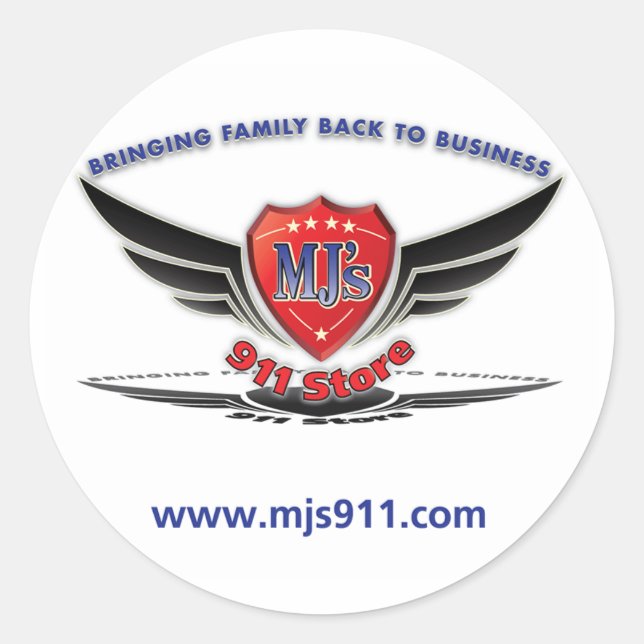 MJ'S 911 Store's Logo Classic Round Sticker (Front)