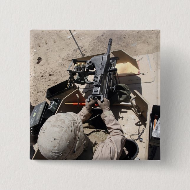 MK-19 automatic grenade launcher 15 Cm Square Badge (Front)