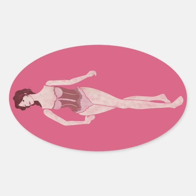 m'lady mannequin oval sticker (Front)