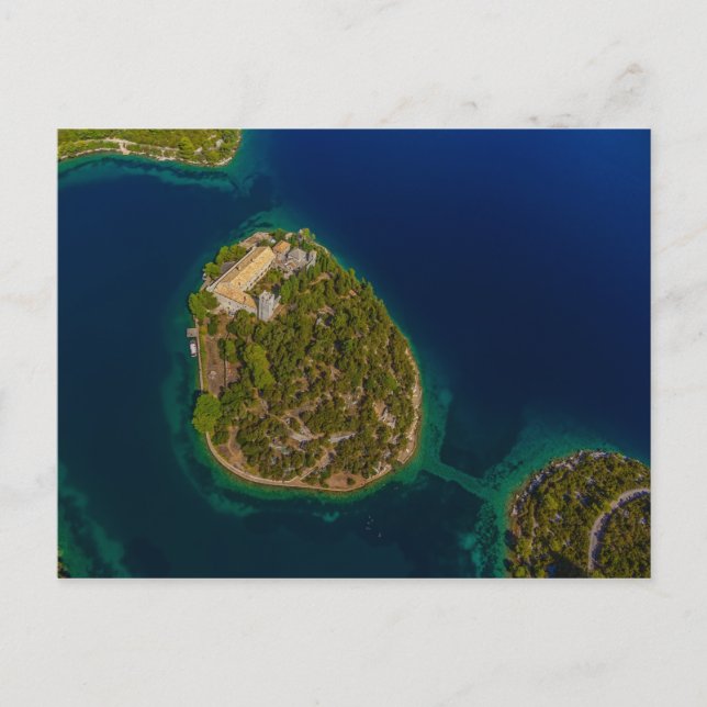 Mljet aerial Croatia Postcard (Front)