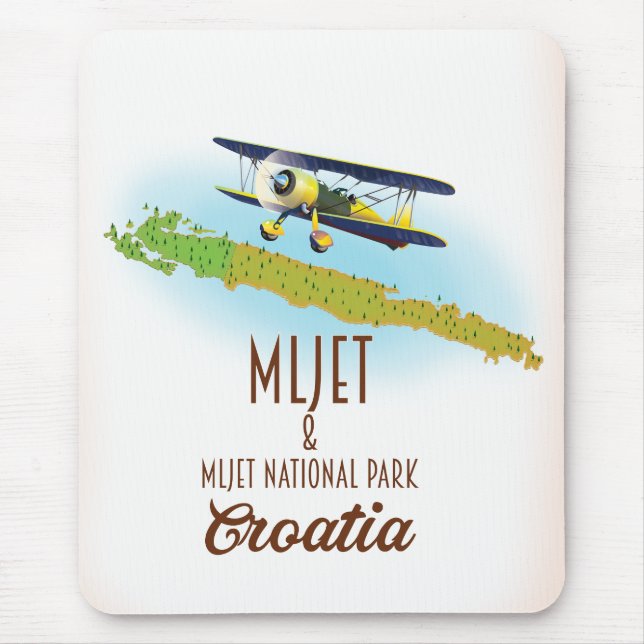 Mljet National Park Croatia map Mouse Pad (Front)