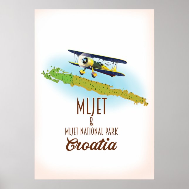 Mljet National Park Croatia map Poster (Front)