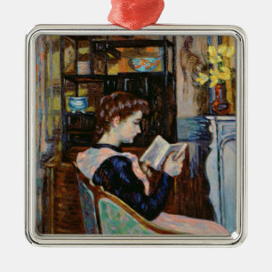 Mlle. Guillaumin reading, 1907 Metal Ornament