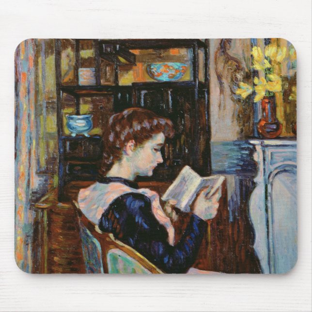 Mlle. Guillaumin reading, 1907 Mouse Pad (Front)