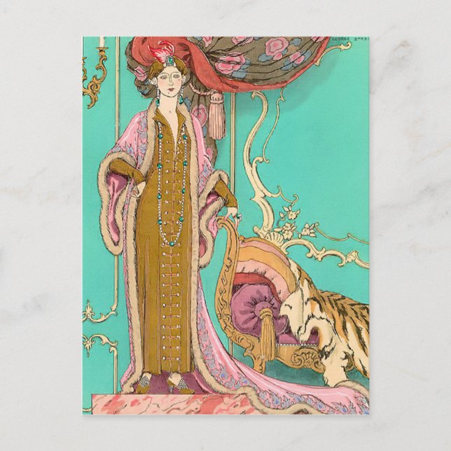 Mlle Marnac by George Barbier Postcard (Front)