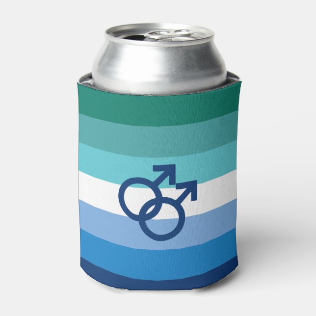 MLM Gay Male Pride Flag Can Cooler (Can Front)
