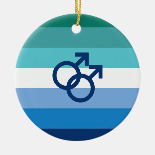 MLM Gay Male Pride Flag Ceramic Ornament (Front)