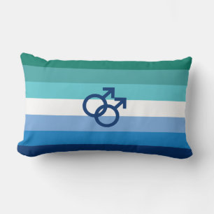 MLM Gay Male Pride Flag Lumbar Cushion