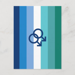 MLM Gay Male Pride Flag Postcard