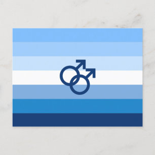 MLM Gay Male Pride Flag Postcard