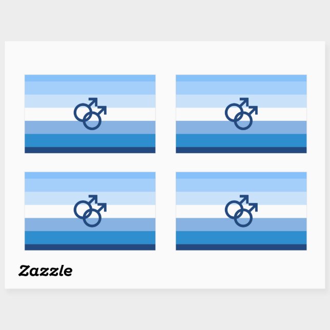 MLM Gay Male Pride Flag Rectangular Sticker (Sheet)