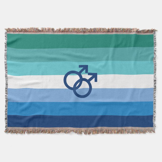 MLM Gay Male Pride Flag Throw Blanket (Front)
