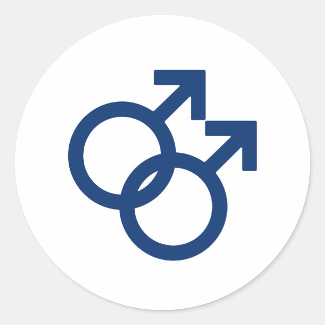 MLM Gay Men Gender Symbol Classic Round Sticker (Front)