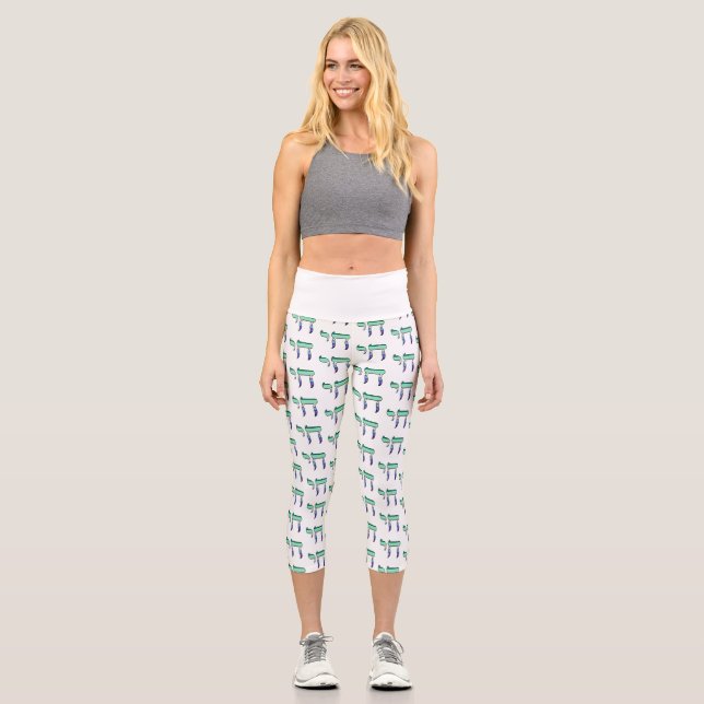 MLM Pride Flag Chai Capri Leggings (Front)