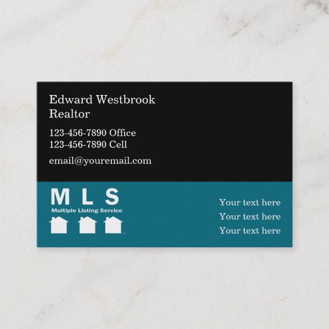 MLS Agent Real Estate Theme Business Card (Front)