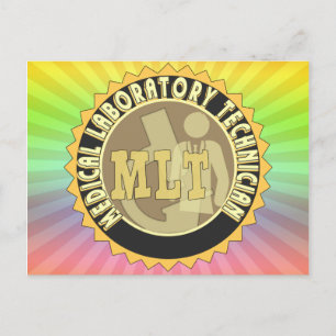 MLT BADGE MEDICAL LABORATORY TECHNICIAN POSTCARD