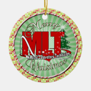 MLT CHRISTMAS MEDICAL LABORATORY TECH CERAMIC TREE DECORATION