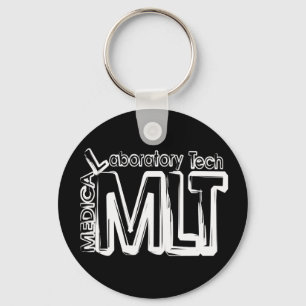 MLT GRUNGE TEXT MEDICAL LABORATORY TECHNICIAN KEY RING
