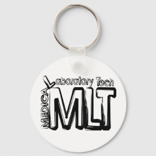 MLT GRUNGE TEXT MEDICAL LABORATORY TECHNICIAN KEY RING