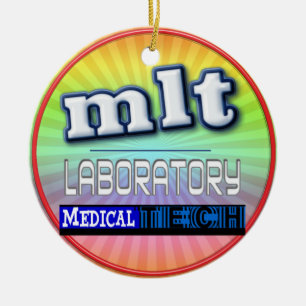 MLT LOGO - LABORATORY MEDICAL TECH CERAMIC TREE DECORATION