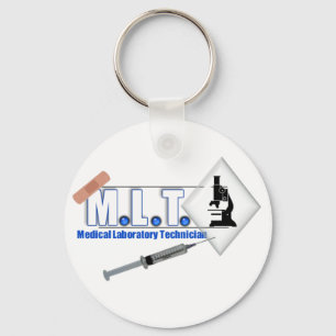 MLT LOGO W/ MICROSCOPE - MEDICAL LABORATORY TECH KEY RING