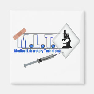 MLT LOGO W/ MICROSCOPE - MEDICAL LABORATORY TECH MAGNET