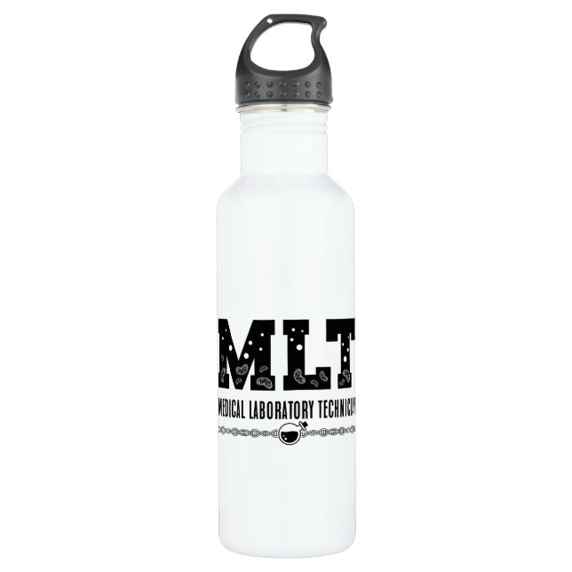 MLT Medical Laboratory Technician Science Lab Tech 710 Ml Water Bottle (Front)