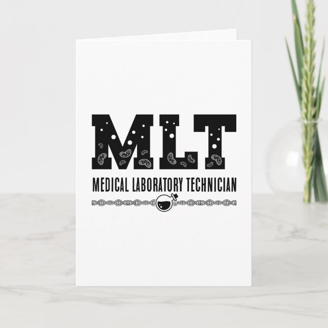 MLT Medical Laboratory Technician Science Lab Tech Card (Front)
