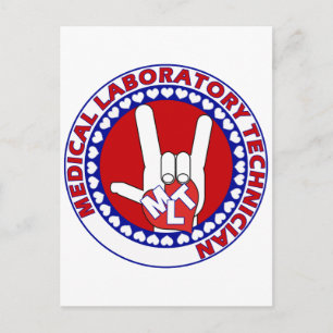 MLT MEDICAL LABORATORY TECHNOLOGIST I LOVE ASL POSTCARD