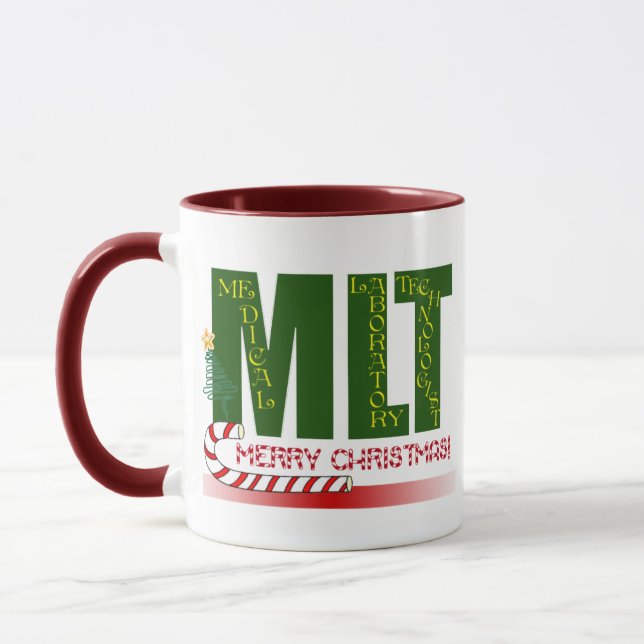 MLT MERRY CHRISTMAS - MEDICAL LAB TECH MUG (Left)